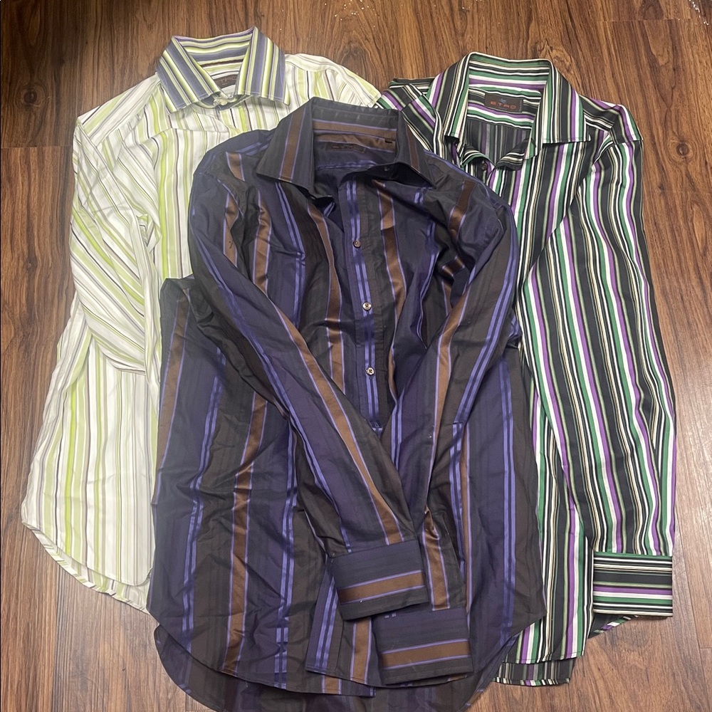 Lot of 3 Etro mens button down shirt size 42